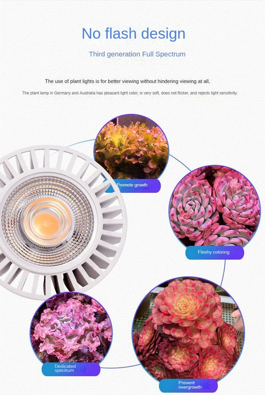 E27 Full Spectrum COB LED Grow Light Bulb for Indoor Plants & Greenhouse Cultivation