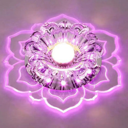 9W Crystal Petal LED Ceiling Light – Modern Flush Mount Ceiling Lamp for Kitchen, Hallway & Bedroom