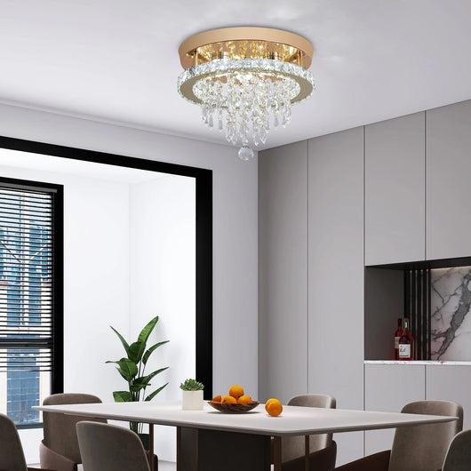 VETRULUS Gold Crystal LED Chandelier – Luxury Modern Ceiling Light