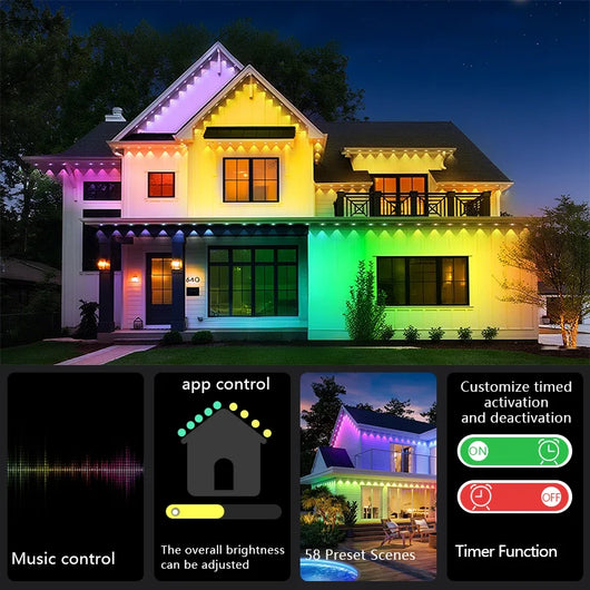 Smart RGBIC Permanent Outdoor Lights – 50ft / 100ft / 150ft LED String Lighting