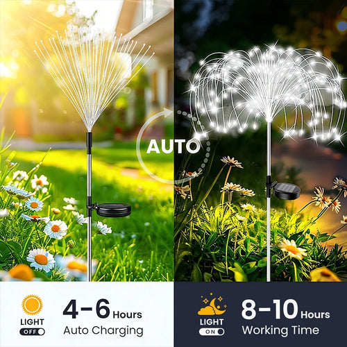 Solar LED Fairy Lights Outdoor Waterproof Garden Firework Lights for Yard Patio Pathway Decor