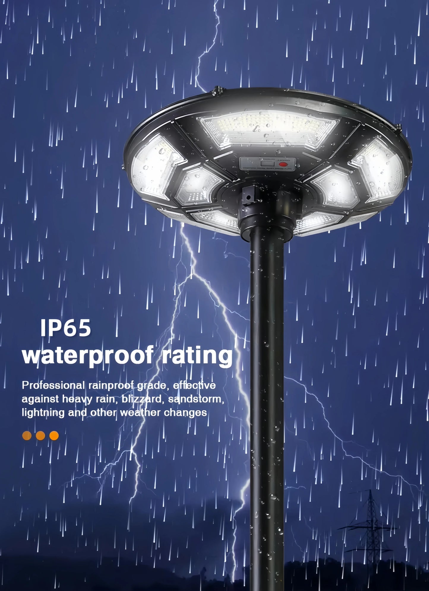 Flying saucer solar lamp, round UFO lamp, villa community square landscape lamp, induction integrated street lamp, courtyard street