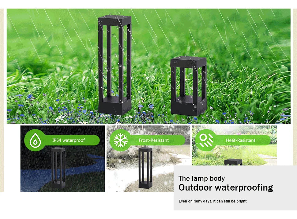 Outdoor Lawn Lights LED IP54 Waterproof Warm Light Lawn Lamp Landscape Walkway Lighting Porch Patio Ambiance Decoration Lighting