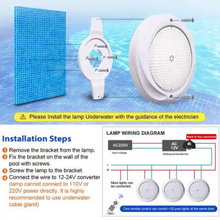 35W RGB LED Underwater Pool Light – IP68 Remote-Controlled Lighting
