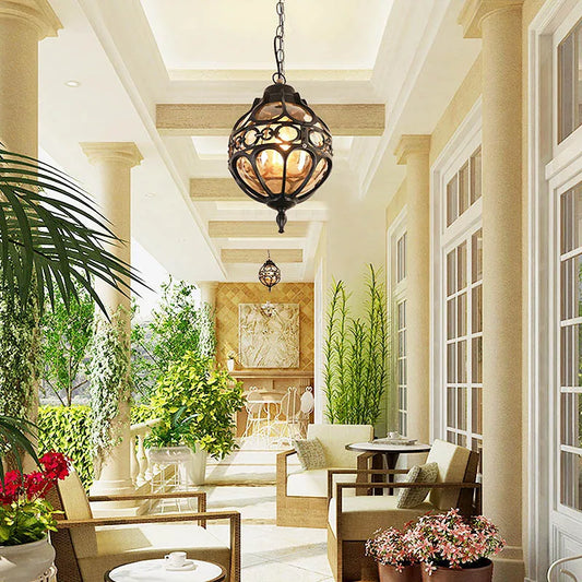 Vintage Arabic Globe Porch Pendant Light