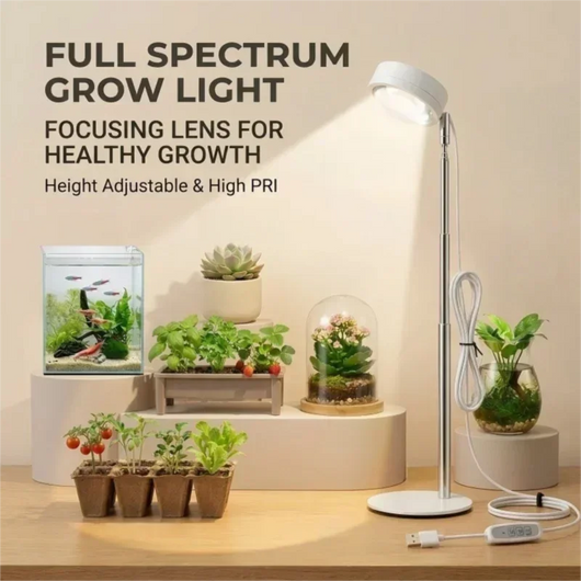 Convex Lens LED Grow Light 4000K Full Spectrum Plant Lamp for Indoor Plants & Aquariums