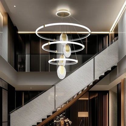 A modern 3-layer LED ceiling light offering adjustable color temperatures, energy-efficient illumination, and a sleek semi-flush design for any contemporary room