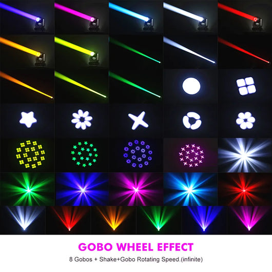 2-Pack 150W LED Moving Head Beam Lights with Prism & Gobo – DMX Stage Lighting