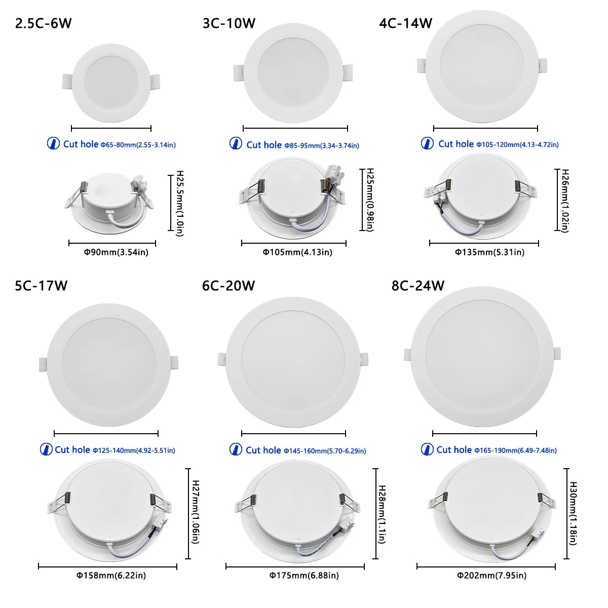 Recessed LED Downlight with Universal Voltage and 249–2000 Lumen Output
