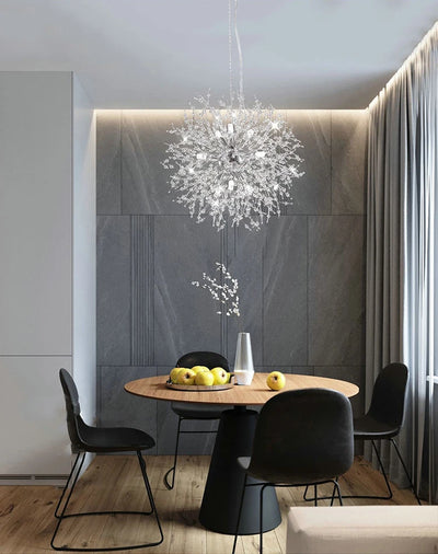 Crystal Fireball LED Pendant Light – Geometric Star Design