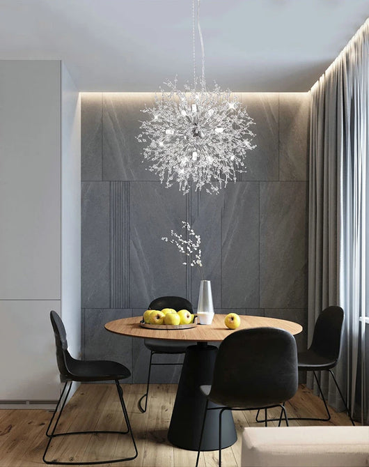 Crystal Fireball LED Pendant Light – Geometric Star Design