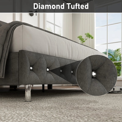 Queen Size Upholstered Platform Bed