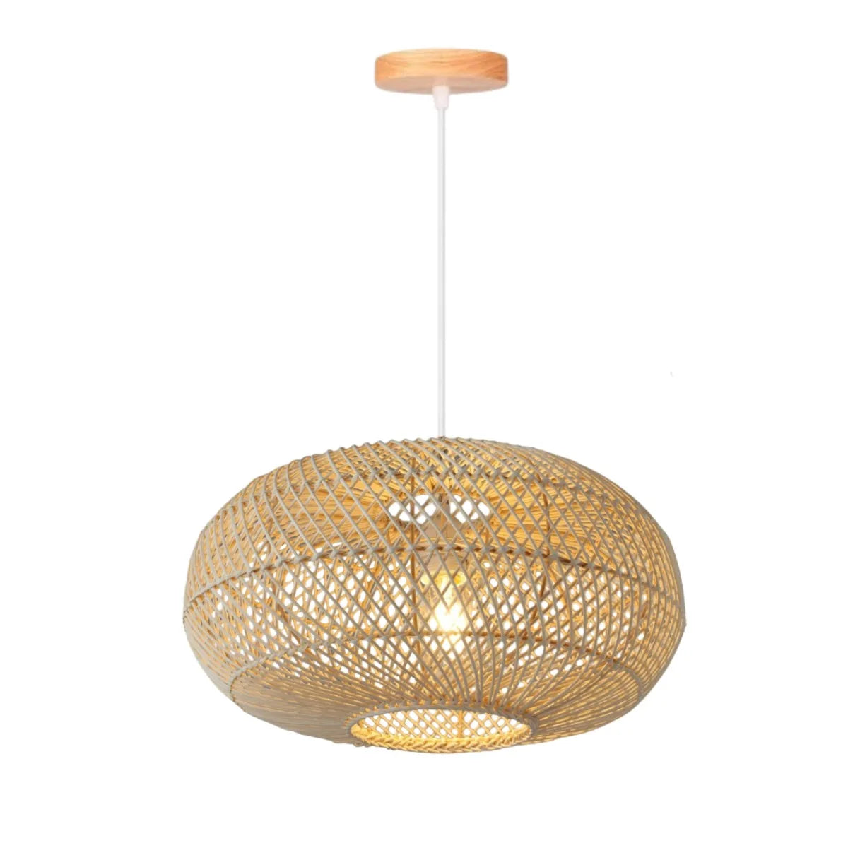40cm Handcrafted Rattan Pendant Light with Natural Wicker Design