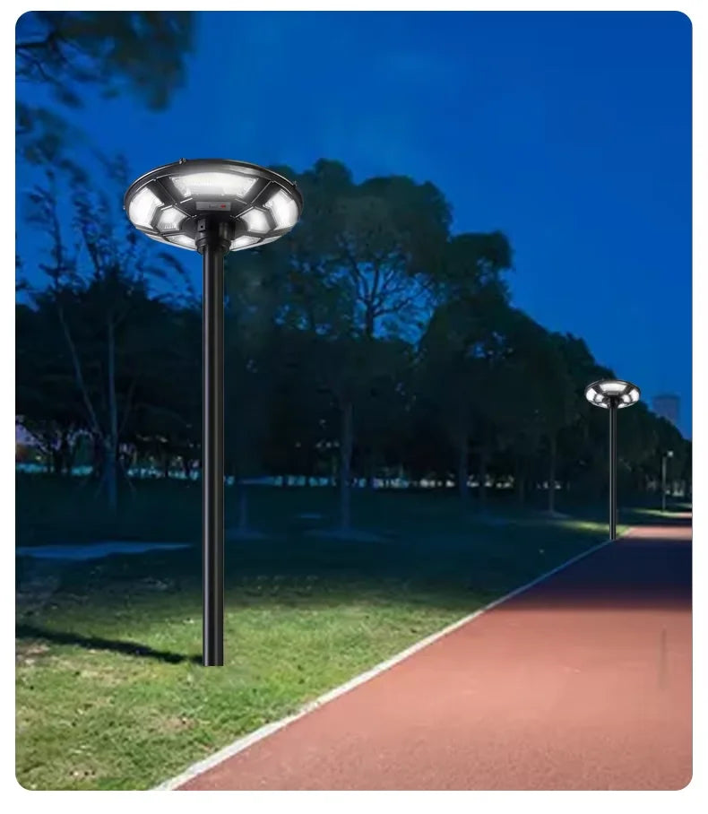 Flying saucer solar lamp, round UFO lamp, villa community square landscape lamp, induction integrated street lamp, courtyard street
