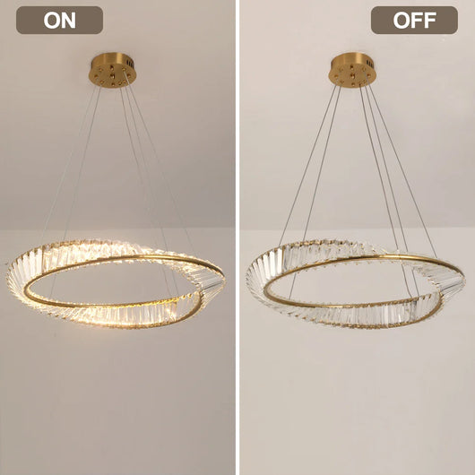Ring Led Hanging Light Pendant Lamp Luxury Gold Copper New Chandelier Lustre Ceiling Lamp Living Dining Room Home Decor Fixture| Upload