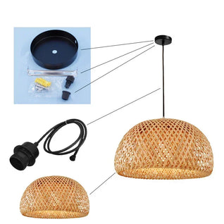 Handcrafted Bamboo Pendant Lamp – Wicker LED Ceiling Light