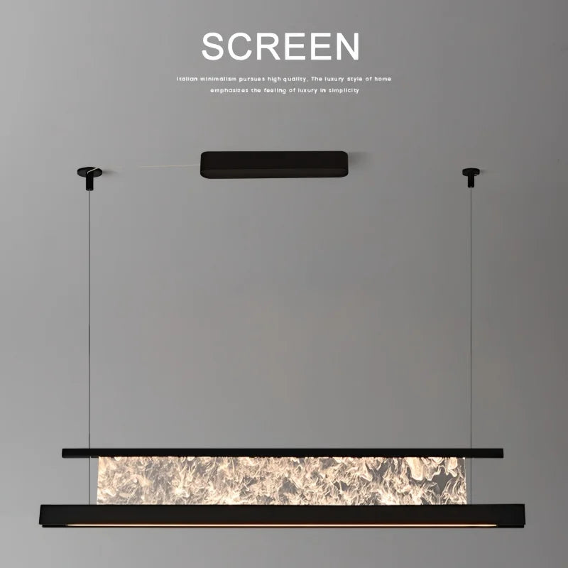 Italian Modern Luxury Linear LED Chandelier with Minimalist Designer Style