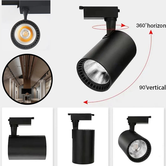 LED COB Track Light Set – Adjustable Spotlight Rail System