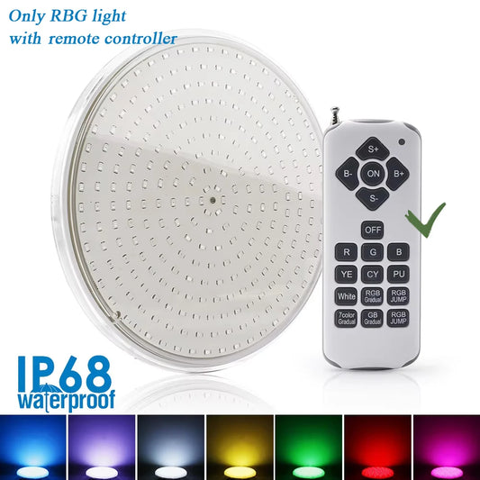 New Swimming Pool Light 18W Resin Filled Light AC12V IP68 Underwater Light RGB with Remote Warm and Cold without RC