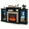 Fireplace TV Stand with LED Lights – 18″ Electric Fireplace for TVs up to 65″