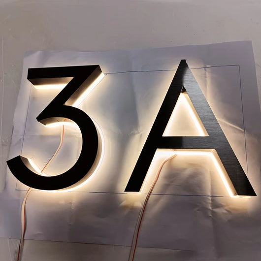 Custom LED House Number Light – 3D Stainless Steel Waterproof Sign