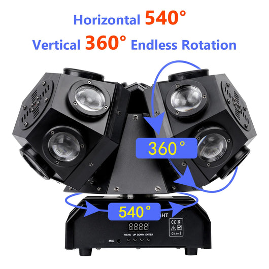 4-in-1 LED Moving Head Beam Light – DMX Rotating Stage Fixture