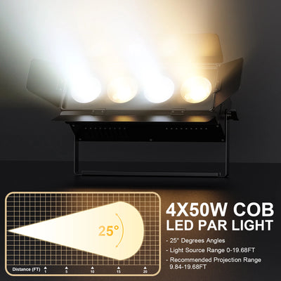 200W COB LED Par Light – DMX512 Cold White Stage Wash
