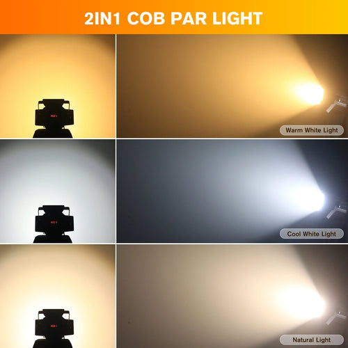 200W Dual-Color COB Par Light – DMX512 Professional Stage Wash