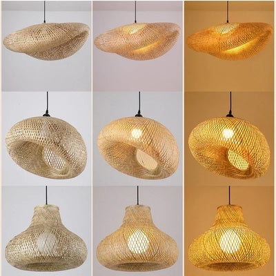 Handcrafted Bamboo Pendant Lamp – Wicker LED Ceiling Light