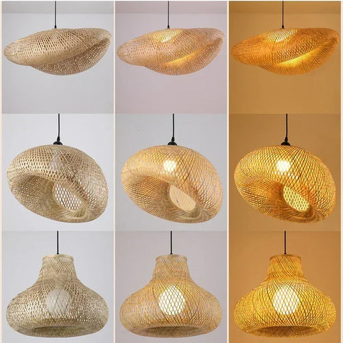Handcrafted Bamboo Pendant Lamp – Wicker LED Ceiling Light