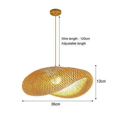 Handcrafted Bamboo Pendant Lamp – Wicker LED Ceiling Light