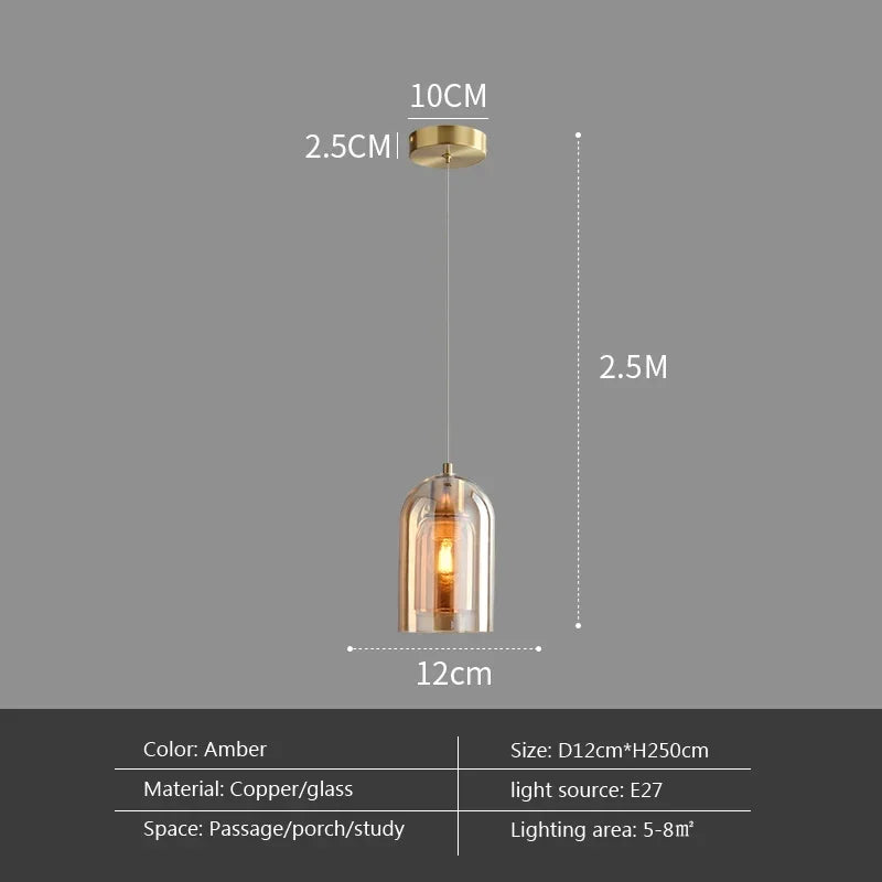 Modern Minimalist Glass Ceiling Light with Premium Grey Finish