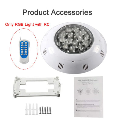 IP68 RGB LED Pool Light – 18W–45W Underwater Swimming Pool Lamp with Remote