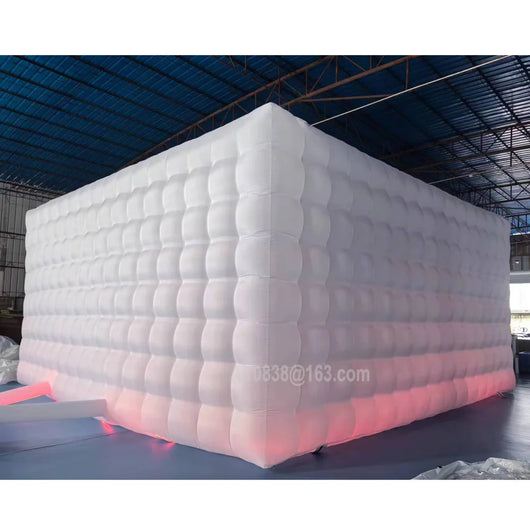 8x8x4M Large White Inflatable Night Club Disco Cube Party Tent Square Gazebo Event Shelter for Weddings & Outdoor Events