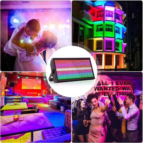 6-Pack 200W RGBW LED Strobe Stage Lights with 48+8 Segment Effects & Flight Case for DJ, Concert & Event Lighting