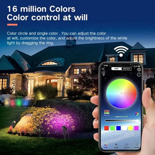 Smart RGB Landscape Light – App-Controlled Waterproof Garden Spotlight