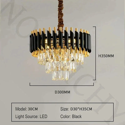 Luxury Modern Crystal Ceiling Chandelier E14 LED Pendant Lamp for Living Room Dining Room Bedroom Gold Black Home Decor Lighting
