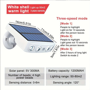 4 LED Solar Motion Sensor Security Light – Waterproof Outdoor Wall Lamp