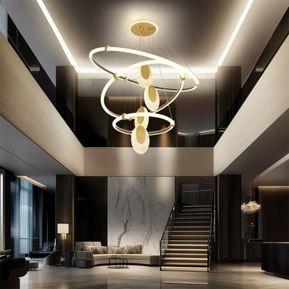 A modern 3-layer LED ceiling light offering adjustable color temperatures, energy-efficient illumination, and a sleek semi-flush design for any contemporary room