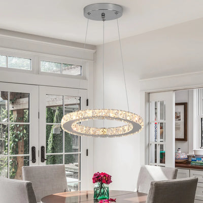 Ring Led Hanging Light Pendant Lamp Luxury Gold Copper New Chandelier Lustre Ceiling Lamp Living Dining Room Home Decor Fixture| Upload