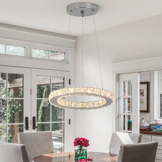 Ring Led Hanging Light Pendant Lamp Luxury Gold Copper New Chandelier Lustre Ceiling Lamp Living Dining Room Home Decor Fixture| Upload