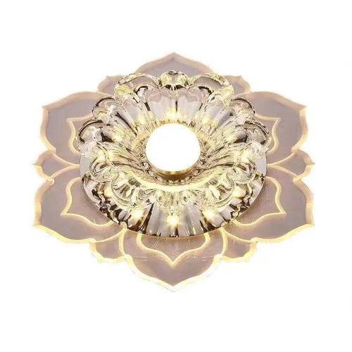 9W Crystal Petal LED Ceiling Light – Modern Flush Mount Ceiling Lamp for Kitchen, Hallway & Bedroom