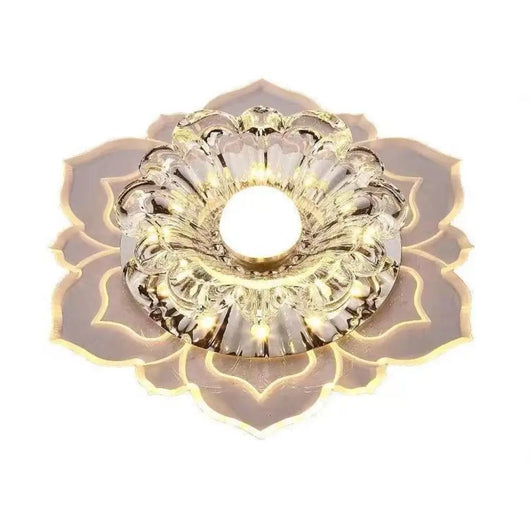 9W Crystal Petal LED Ceiling Light – Modern Flush Mount Ceiling Lamp for Kitchen, Hallway & Bedroom