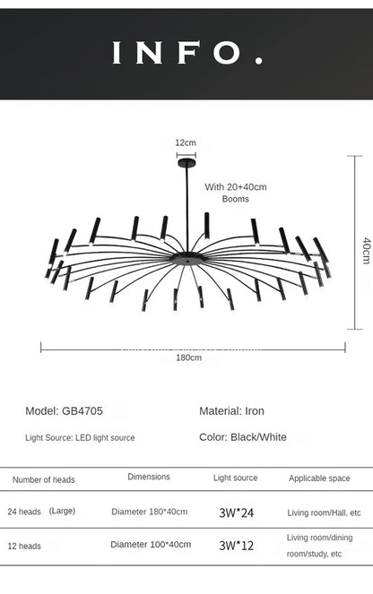 Modern Dimmable LED Chandelier with High-Lumen Illumination