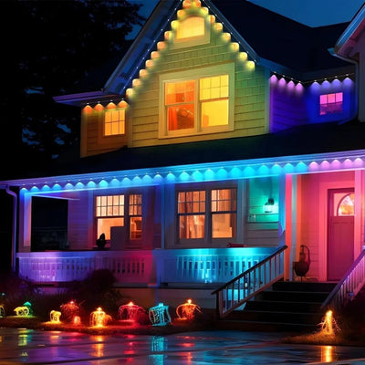 300FT Smart Eave Lights 180 LEDs Permanent Outdoor LED String Lights with App &amp; Remote Control – Waterproof Holiday &amp; Daily Décor