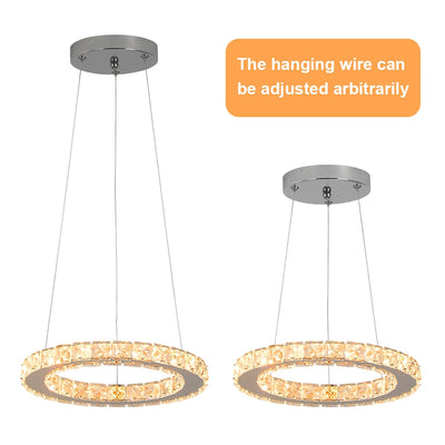 Ring Led Hanging Light Pendant Lamp Luxury Gold Copper New Chandelier Lustre Ceiling Lamp Living Dining Room Home Decor Fixture| Upload