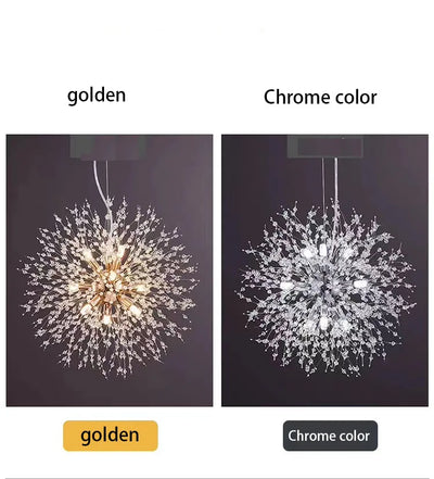 Crystal Fireball LED Pendant Light – Geometric Star Design