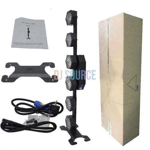 2-Pack 6×50W COB RGB Amber Linear Stage Light – DMX Wall Wash & Strobe