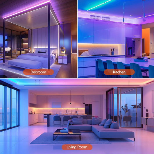 200FT Bluetooth RGB LED Strip Lights with APP & 24-Key Remote Control