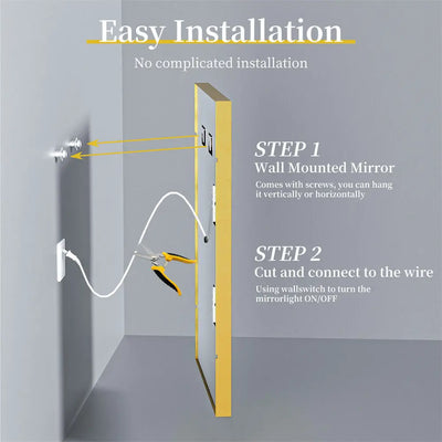 Fogless LED Bathroom Mirror – Modern Aluminum Frame